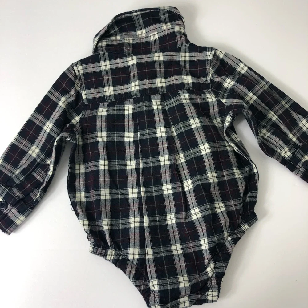 Baby Gap Plaid Purple Long Sleeve Shirt 749